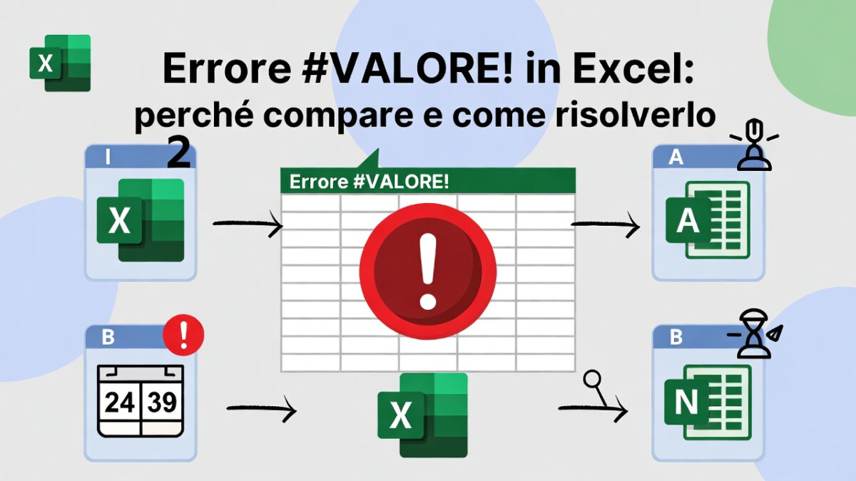 Errore #VALORE Excel: perché compare e come risolverlo subito